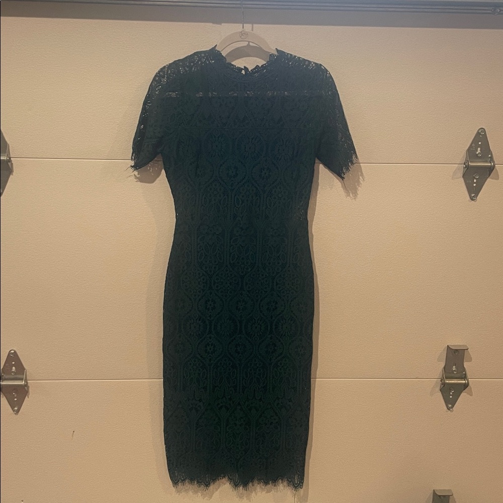 Just Me Black Lace Midi Dress